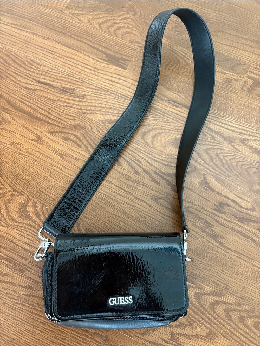 GUESS Black Bag Purse Shoulder Faux Leather